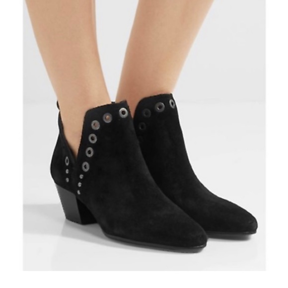 Sam Edelman Shoes - Women Sam Edelman Boots Rubin Suede Grommet Festival Ankle Booties Black 4.5